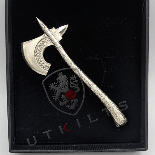 Premium Celtic Battle Axe Kilt Pin - Matte or Polished Finish