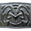 A stylish silver metal buckle with a decorative design, identified as a 30 Chrome Belt Buckle.